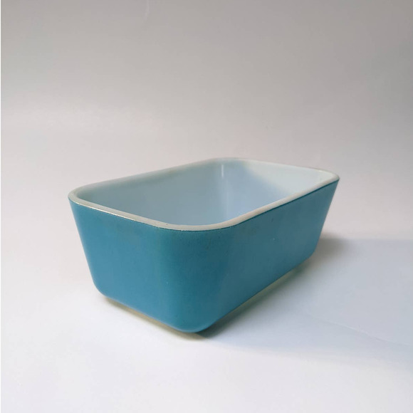 Vintage Pyrex Blue 0502 Refrigerator Dish Blue Fridgie Pyrex Dish 50s Blue Pyrex - Picture 9 of 10